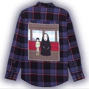 Studio Ghibli Spirited Away No-Face & Chihiro Train Flannel (MEDIUM)
